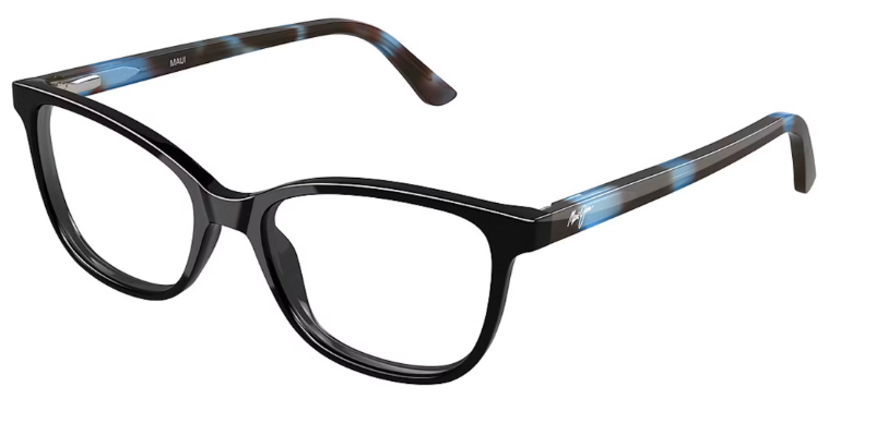 SOLID BLACK BLUE TORT TEMPLES