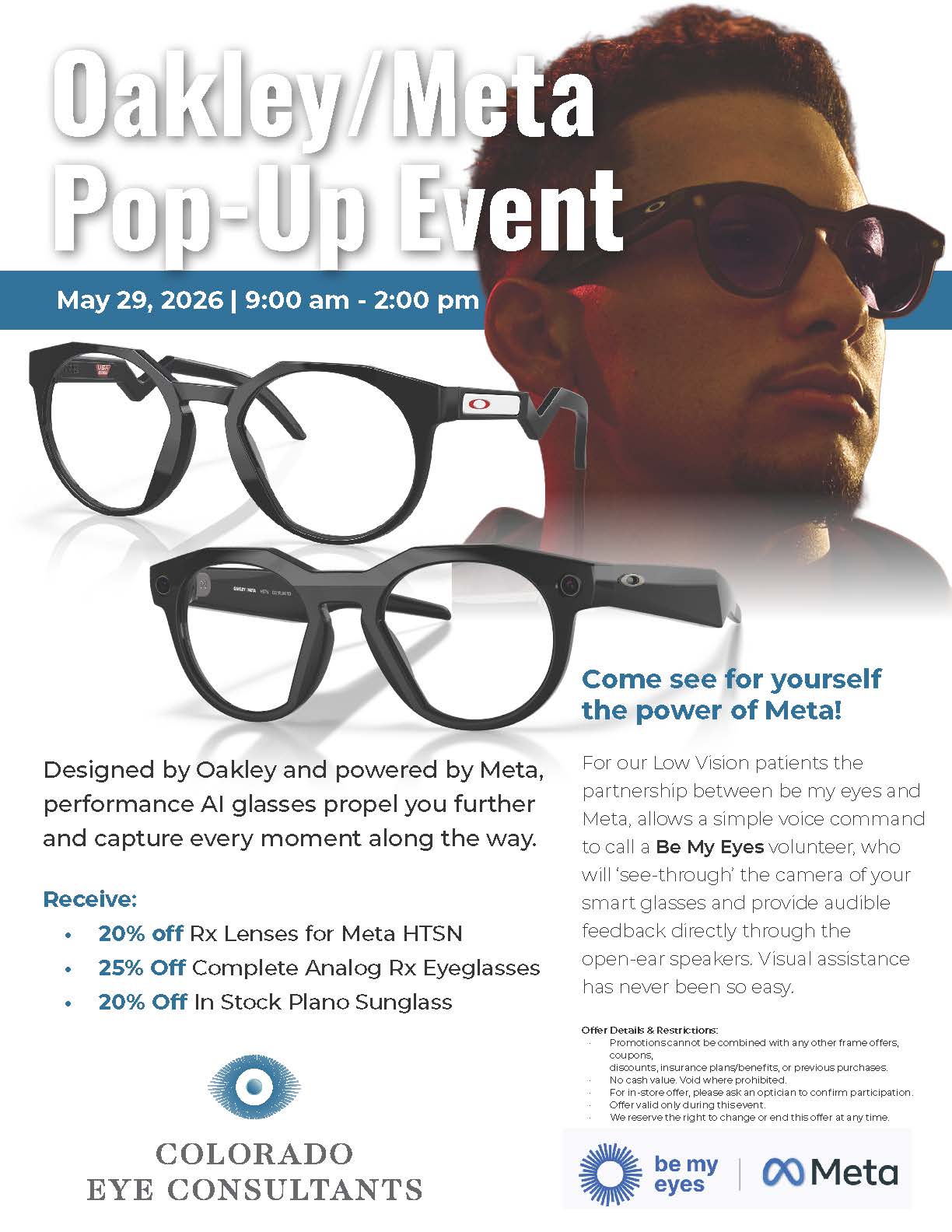 Oakley POP-UP Event May 29, 2026  9am-2pm