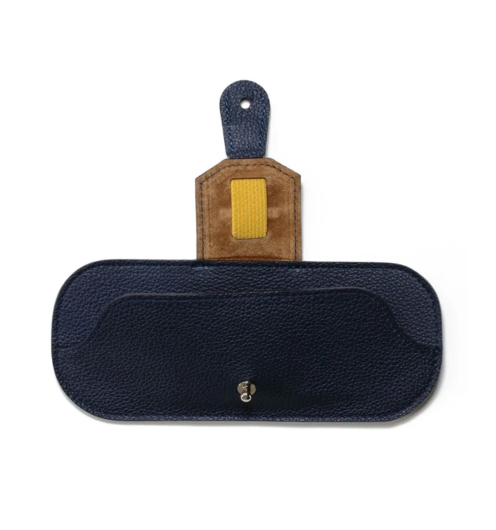 SHRINK LEATHER SMART CASE / NAVY/CAMEL
