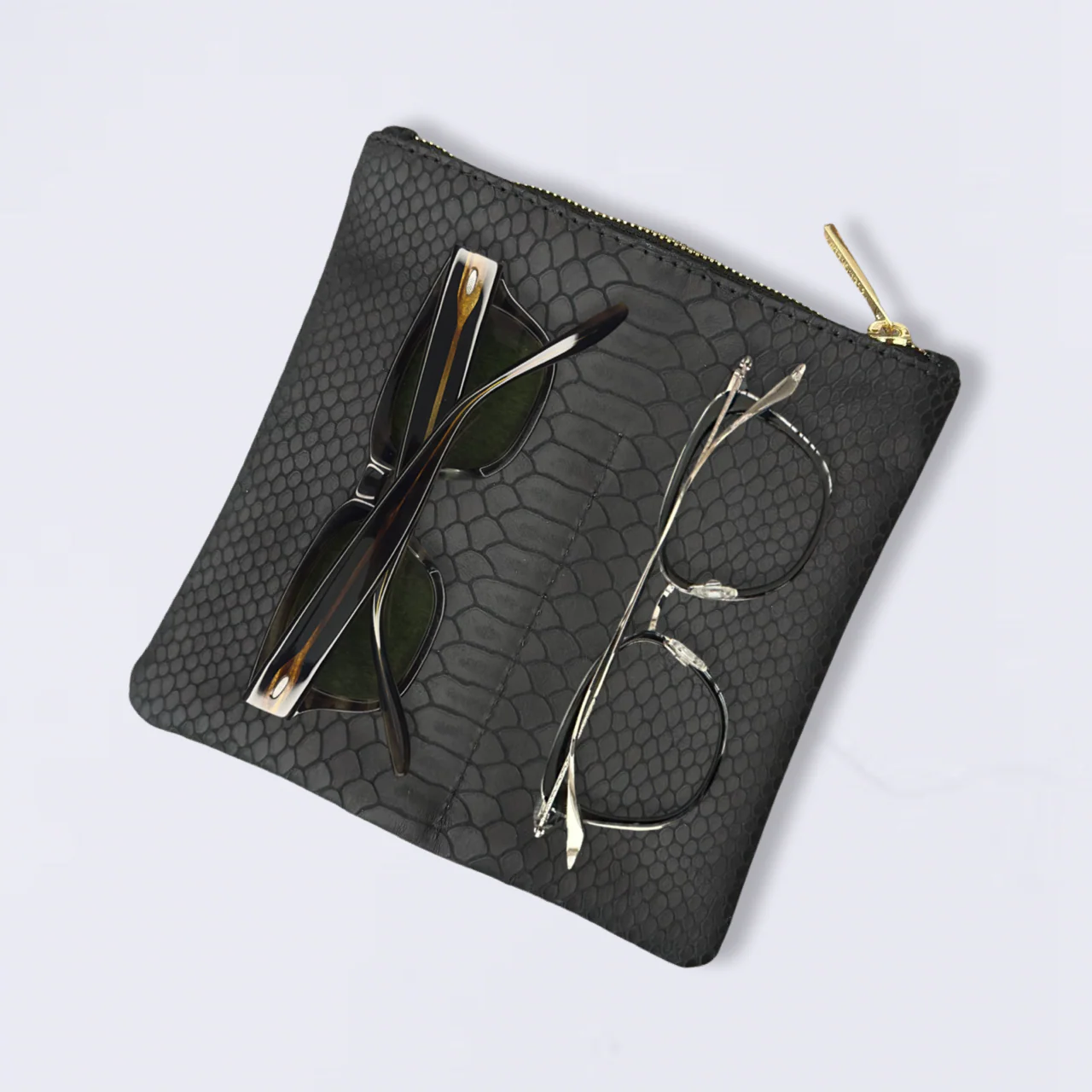 LEATHER CASE / BLACK PYTHON GOLD