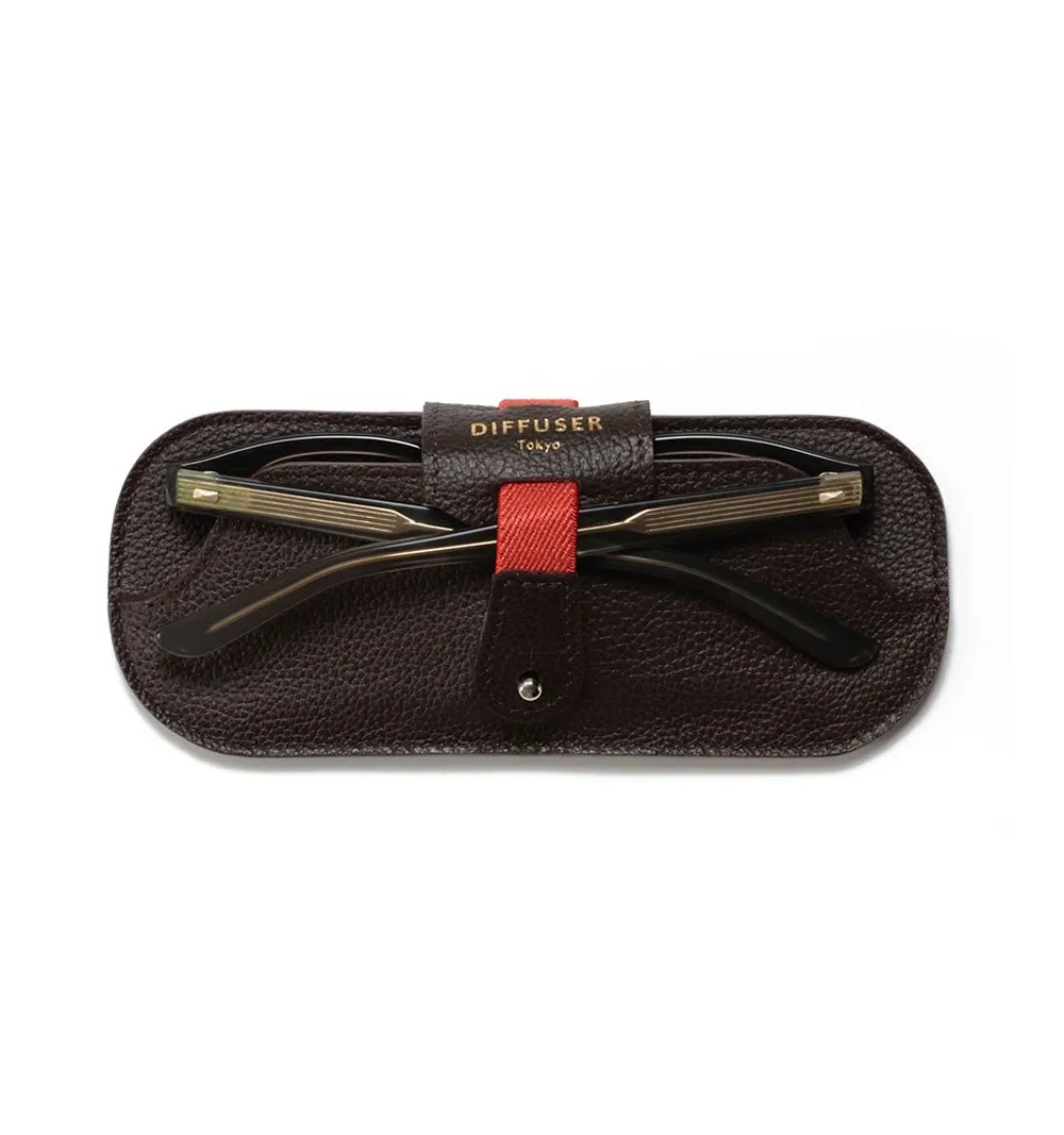 SHRINK LEATHER SMART CASE / DK BROWN/BROWN