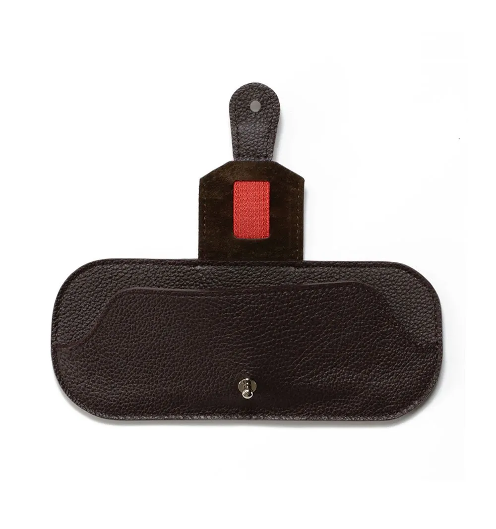 SHRINK LEATHER SMART CASE / DK BROWN/BROWN