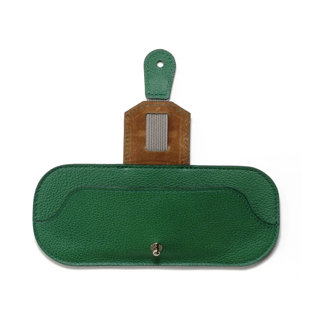 SHRINK LEATHER SMART CASE / GREEN/CAMEL