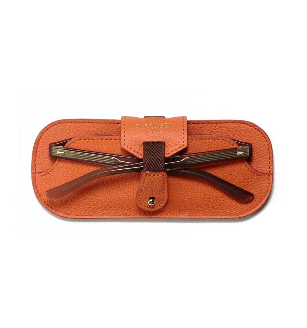 SHRINK LEATHER SMART CASE / ORANGE/BROWN