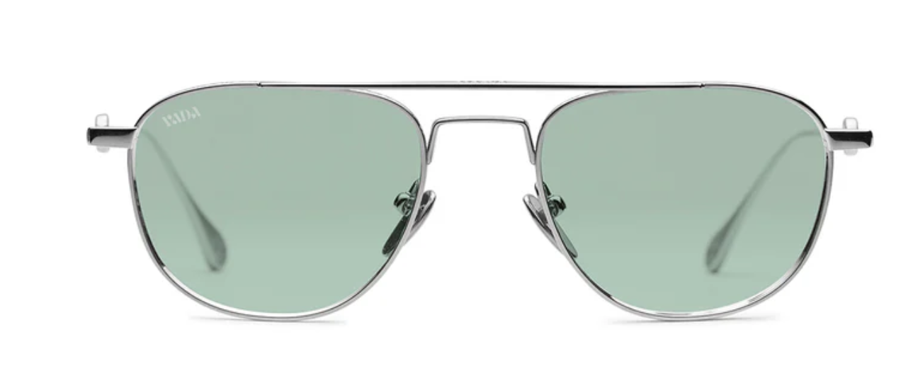 POLISHED SILVER/GREEN LENS