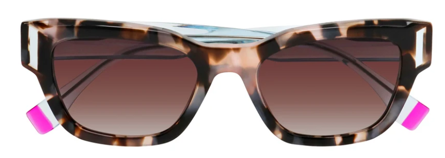 Face a Face Verso 1 col 6092 Black Tort front/Blue Translucent temps 52/20 w/ Grey Gradient lenses