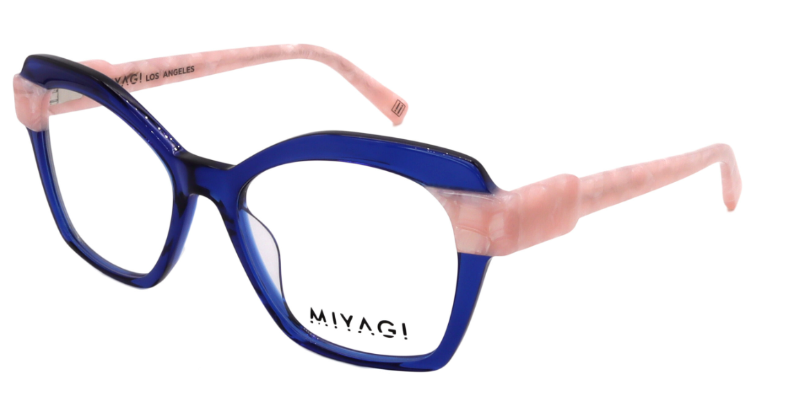 RUE 2734 / 1- Blue Translucent with Pink Marble
