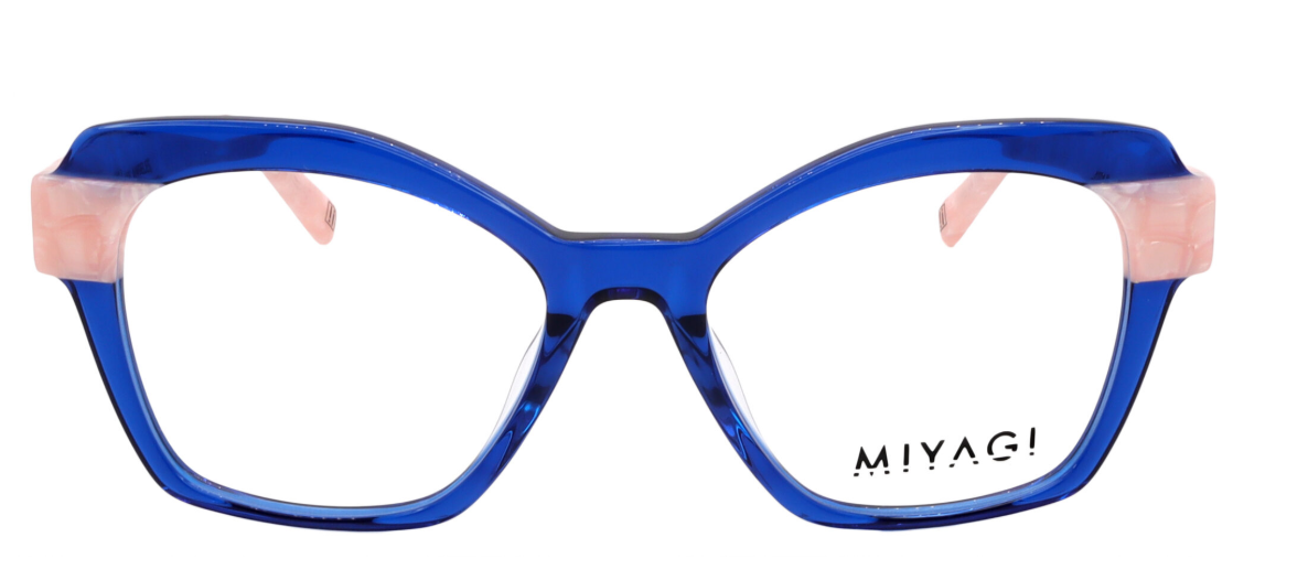 RUE 2734 / 1- Blue Translucent with Pink Marble