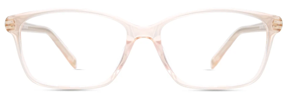Clear light pink acetate rectangular eyeglasses, Modo 6524 optical frames
