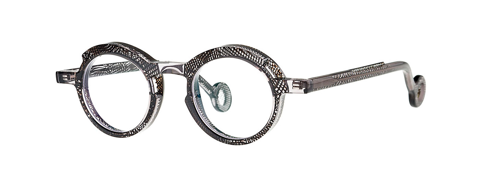 Transp Graphite grey+Black lattice