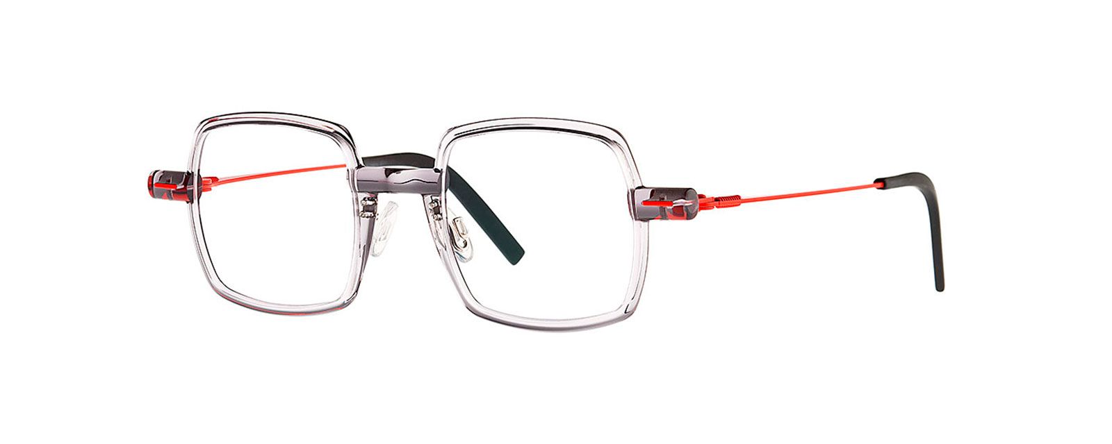 Transparent Graphite Grey + Fluro Red