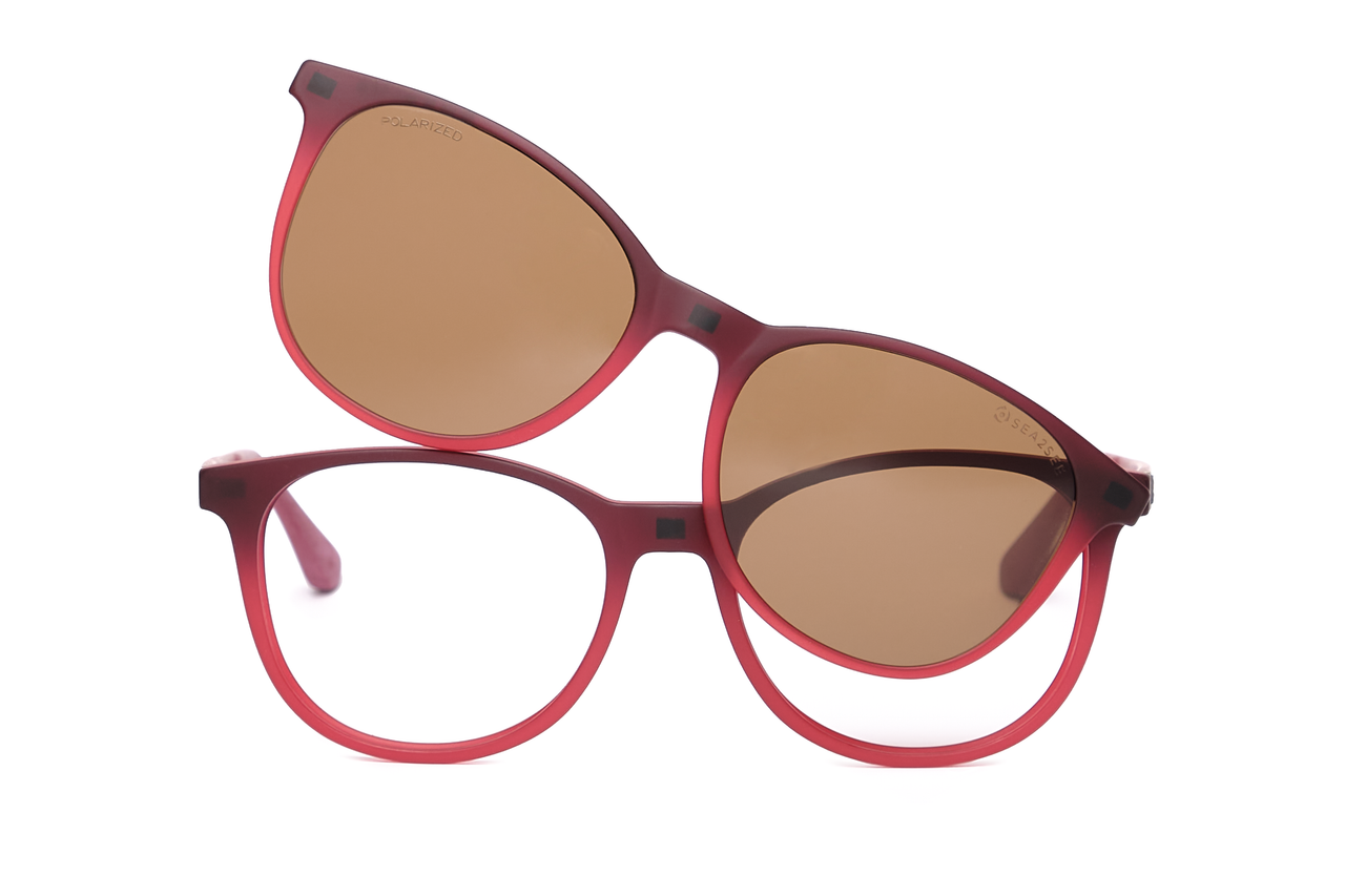 GRADIENT BURGUNDY + BROWN POLARIZED CLIP