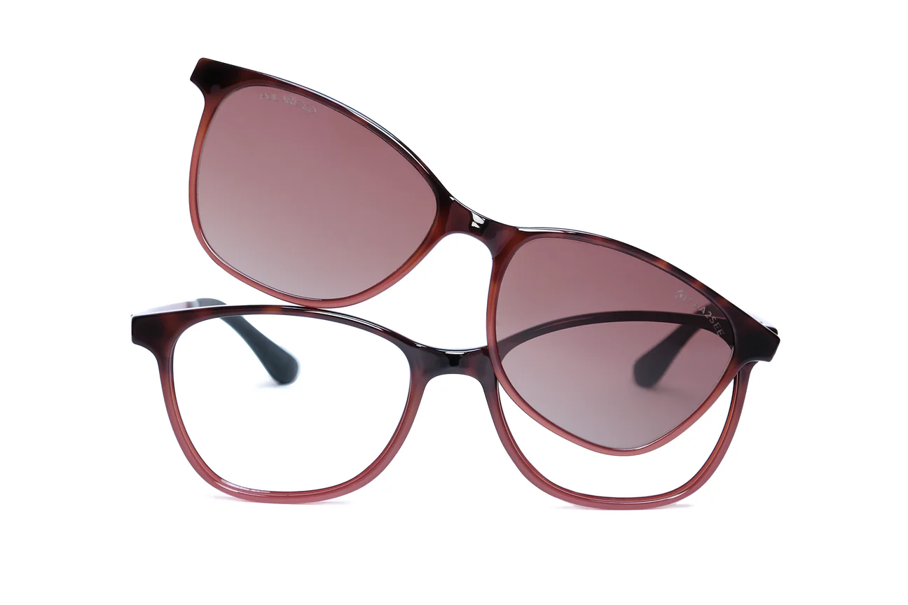 Havana Rose + Clip w/ Brown Grad Polarized Lenses