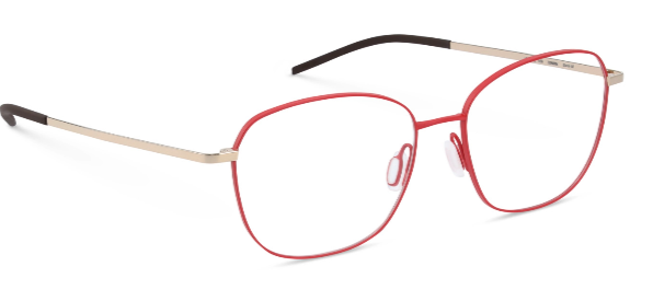 Mat Poppy Red + Shiny White Gold