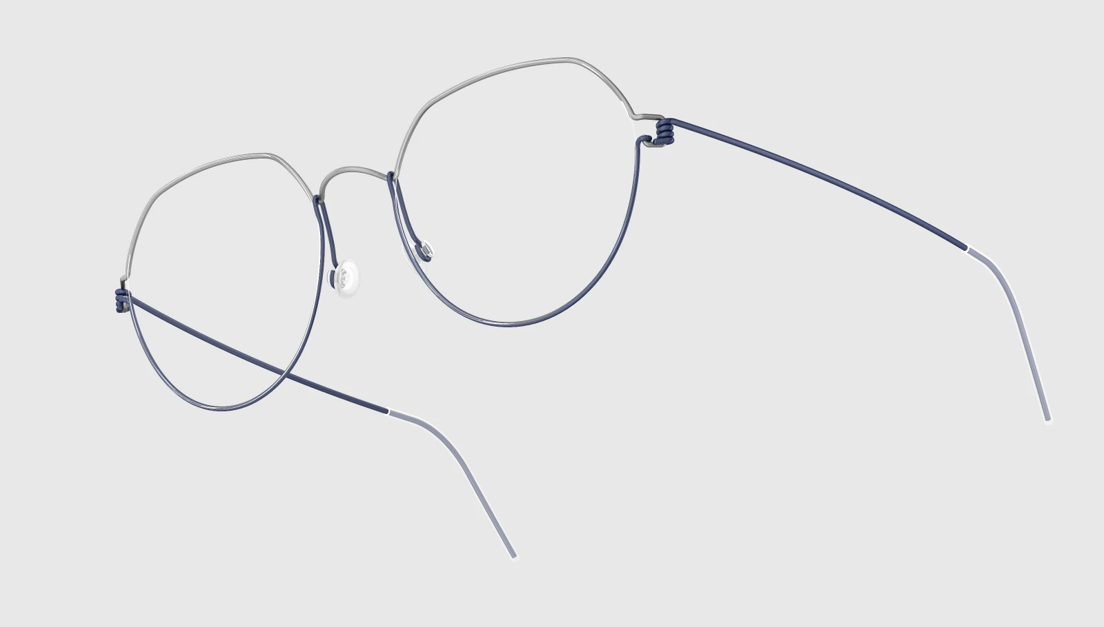 Matte Navy/ Polished Silver