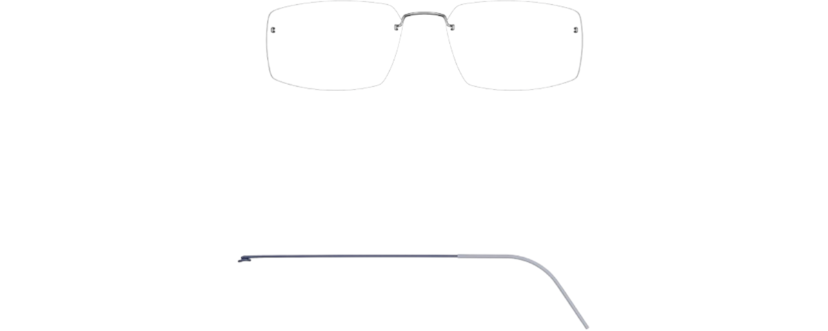 UNPOLISHED SILVER BRIDGE/UNPOLISHED MIDNIGHT BLUE FLAT TEMPLES