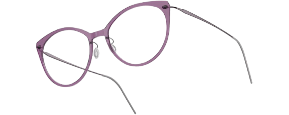 TRANPARENT PLUM/PLUM ARROW TEMPLES