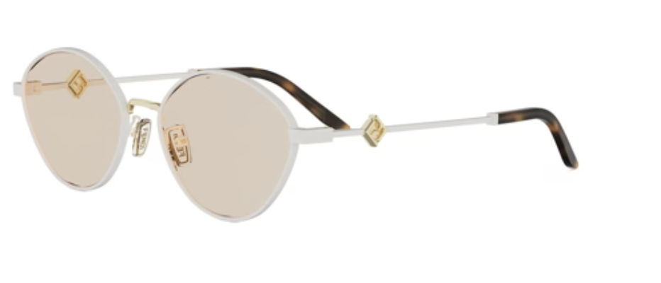 Metal Matte White with Brown Normal lenses