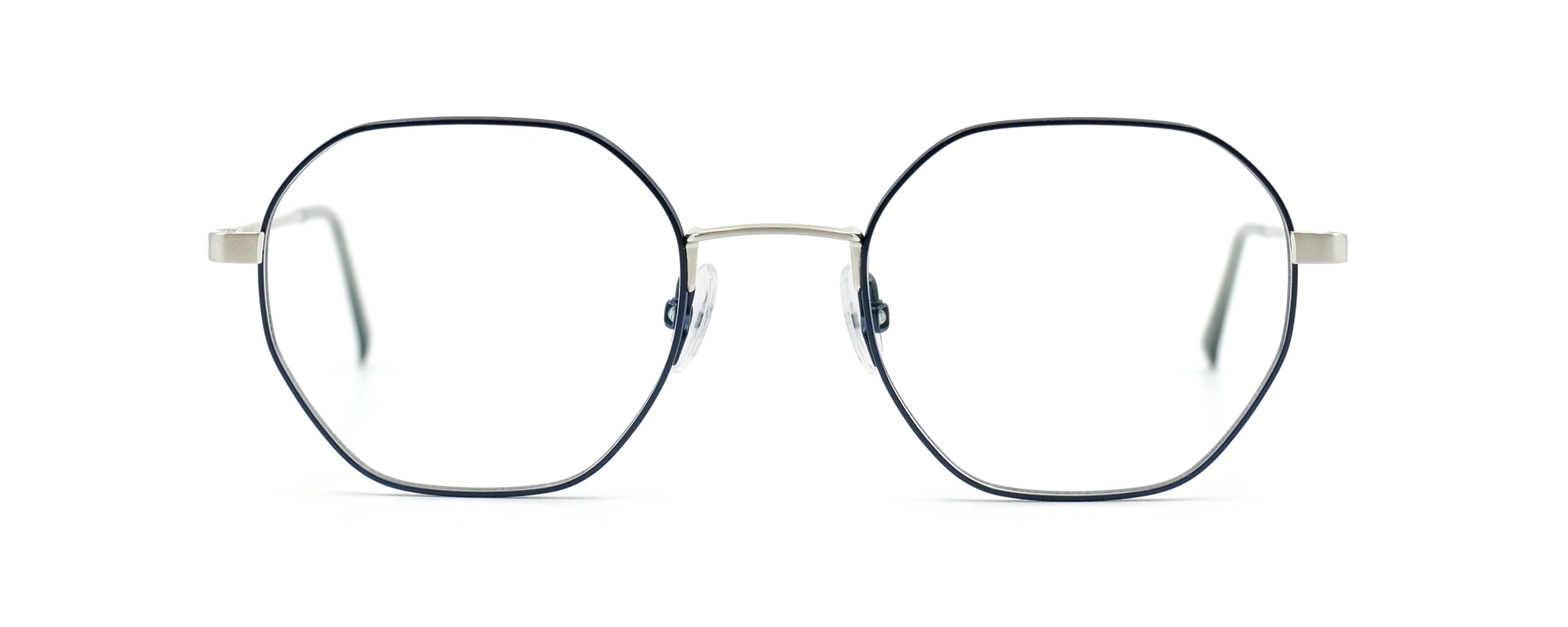 Brushed Silver - Navy Blue