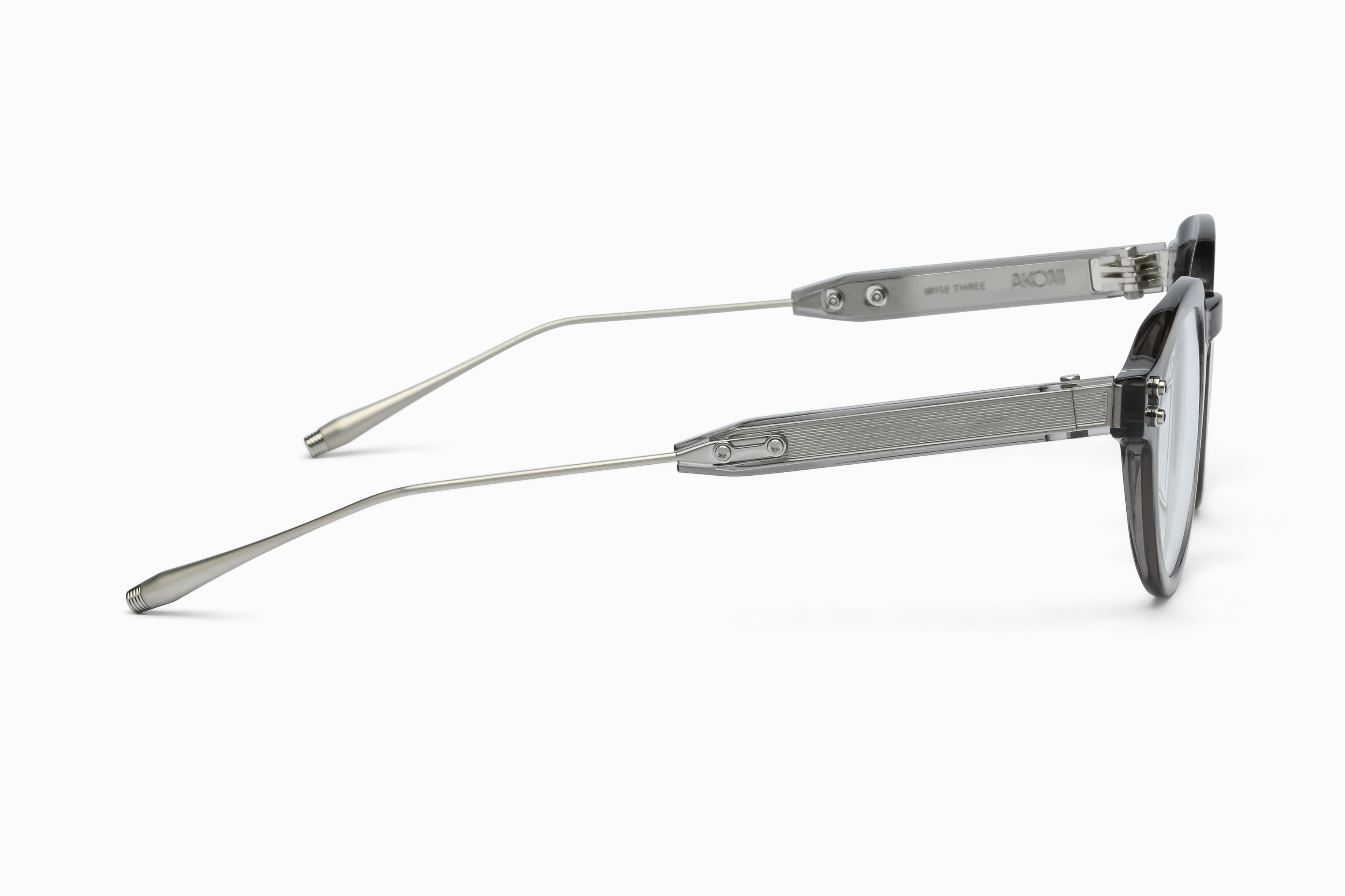 WISE THREE / Crystal Dark Grey - Palladium w/machine Silver - Clear Lenses