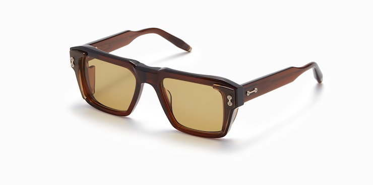 HERCULES / Crystal Dark Brown - Warm Taupe - BRUSHED White Gold w/ Senape - AR