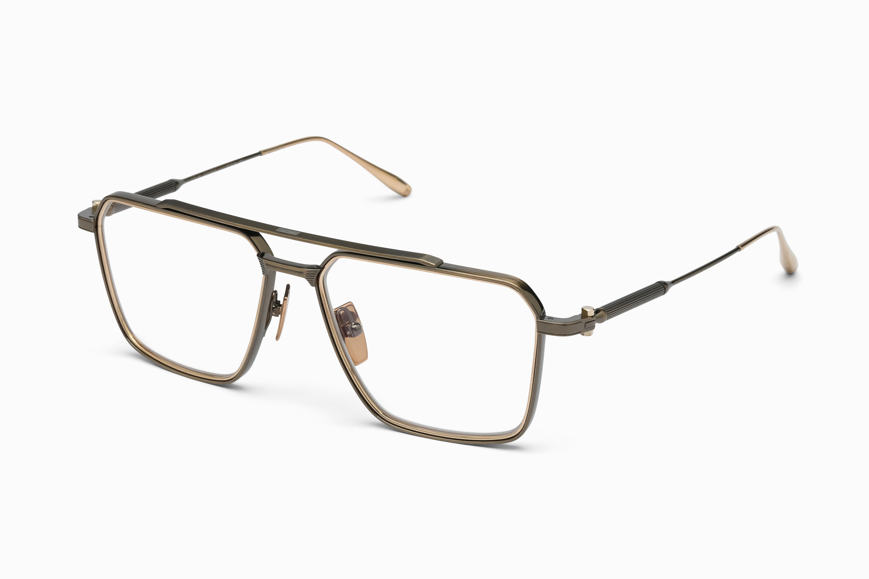 TELESTO / Antique 12k Gold - Brushed 12k Gold- Clear Lenses