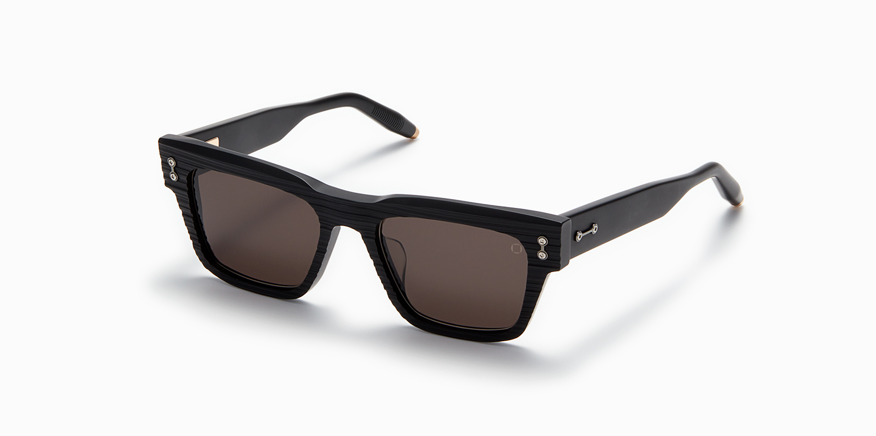COLUMBA / Scraped Matte Black - Black Rhodium w/Machine Silver - Dark Grey Lenses