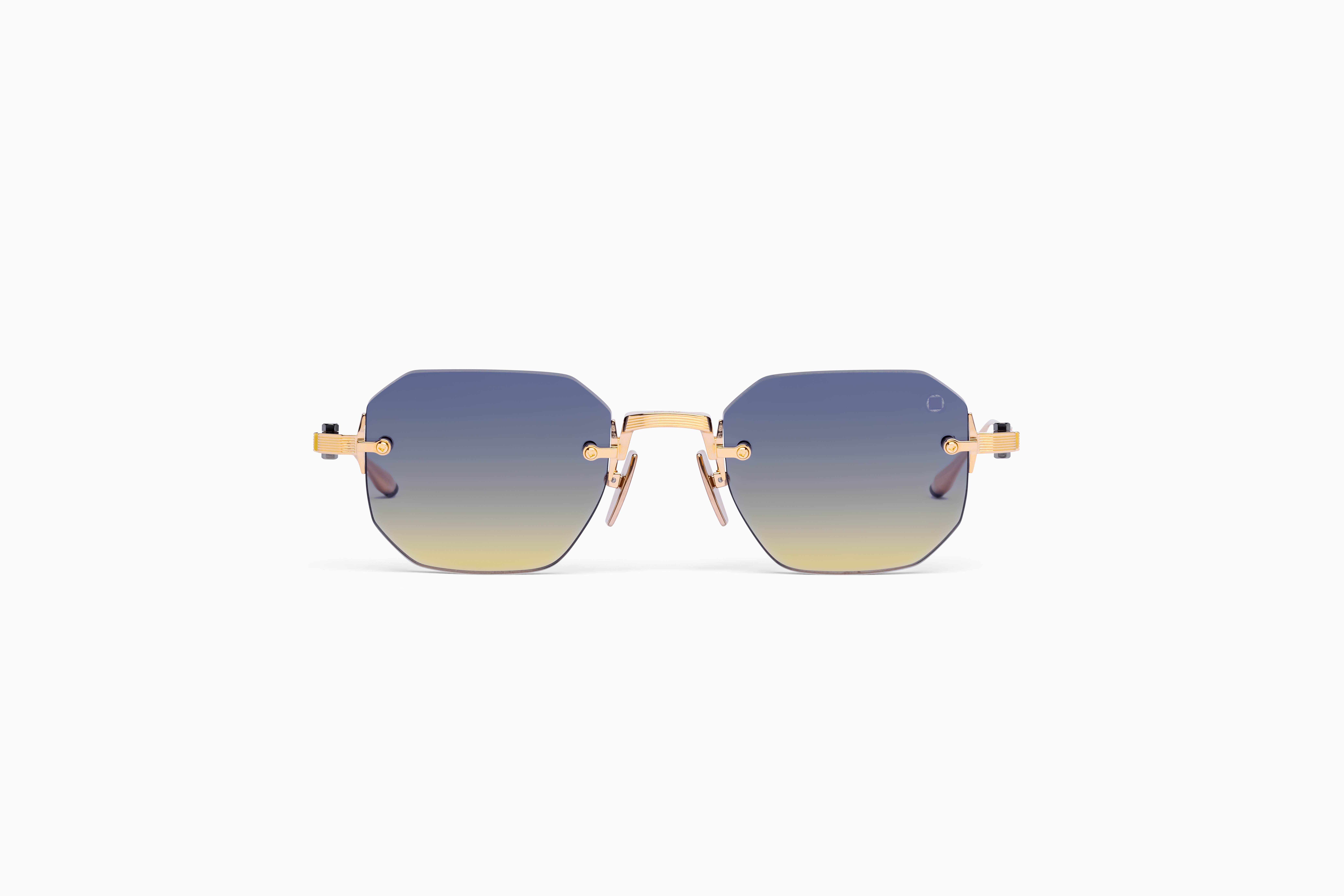 12k Gold w/Black Palladium - Dark Blue to Yellow Lenses