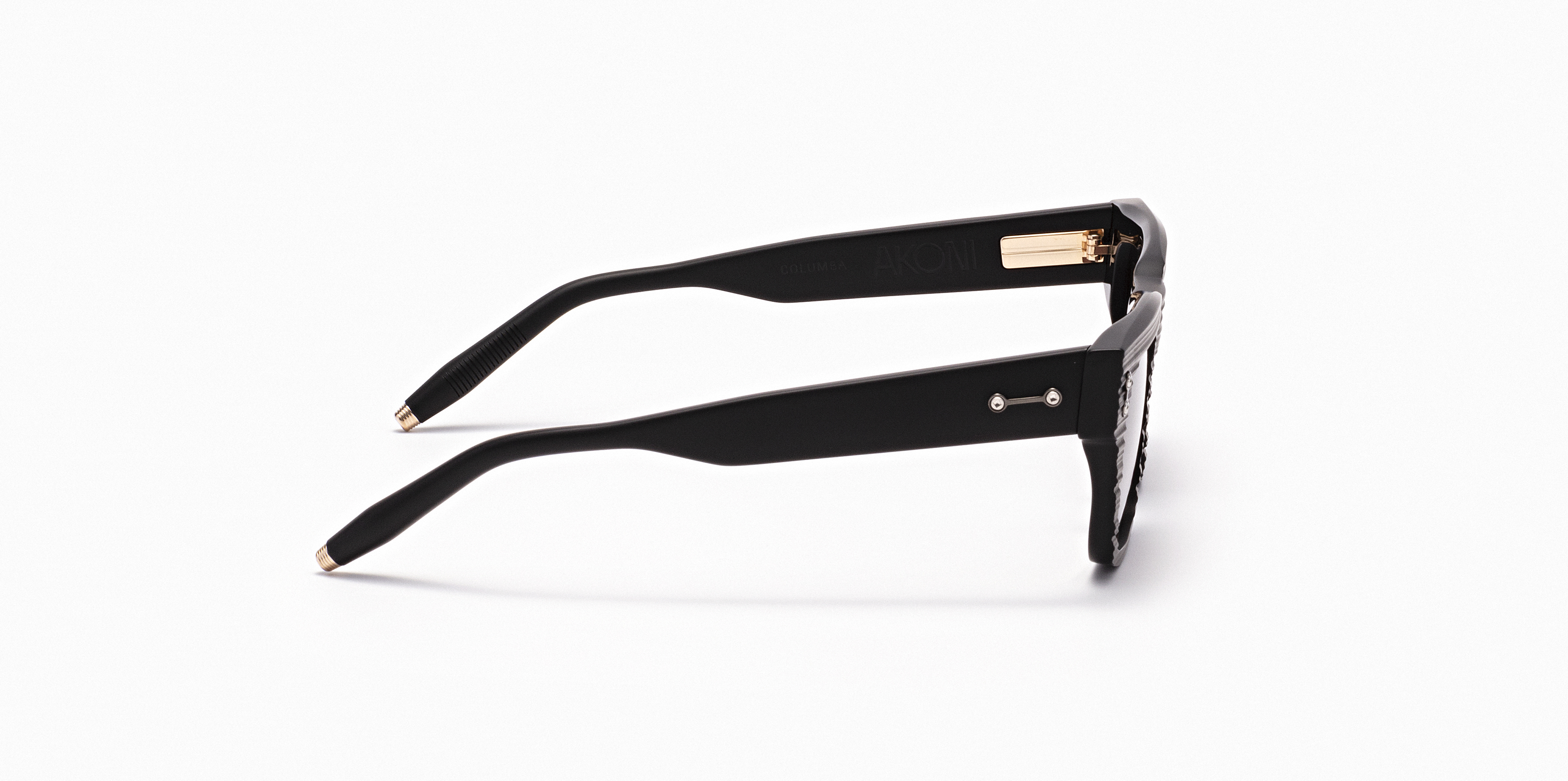 COLUMBA / Scraped Matte Black - Black Rhodium w/Machine Silver - Dark Grey Lenses