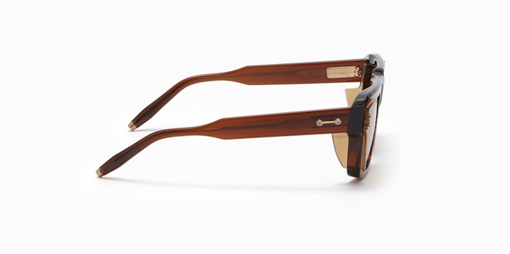 HERCULES / Crystal Dark Brown - Warm Taupe - BRUSHED White Gold w/ Senape - AR