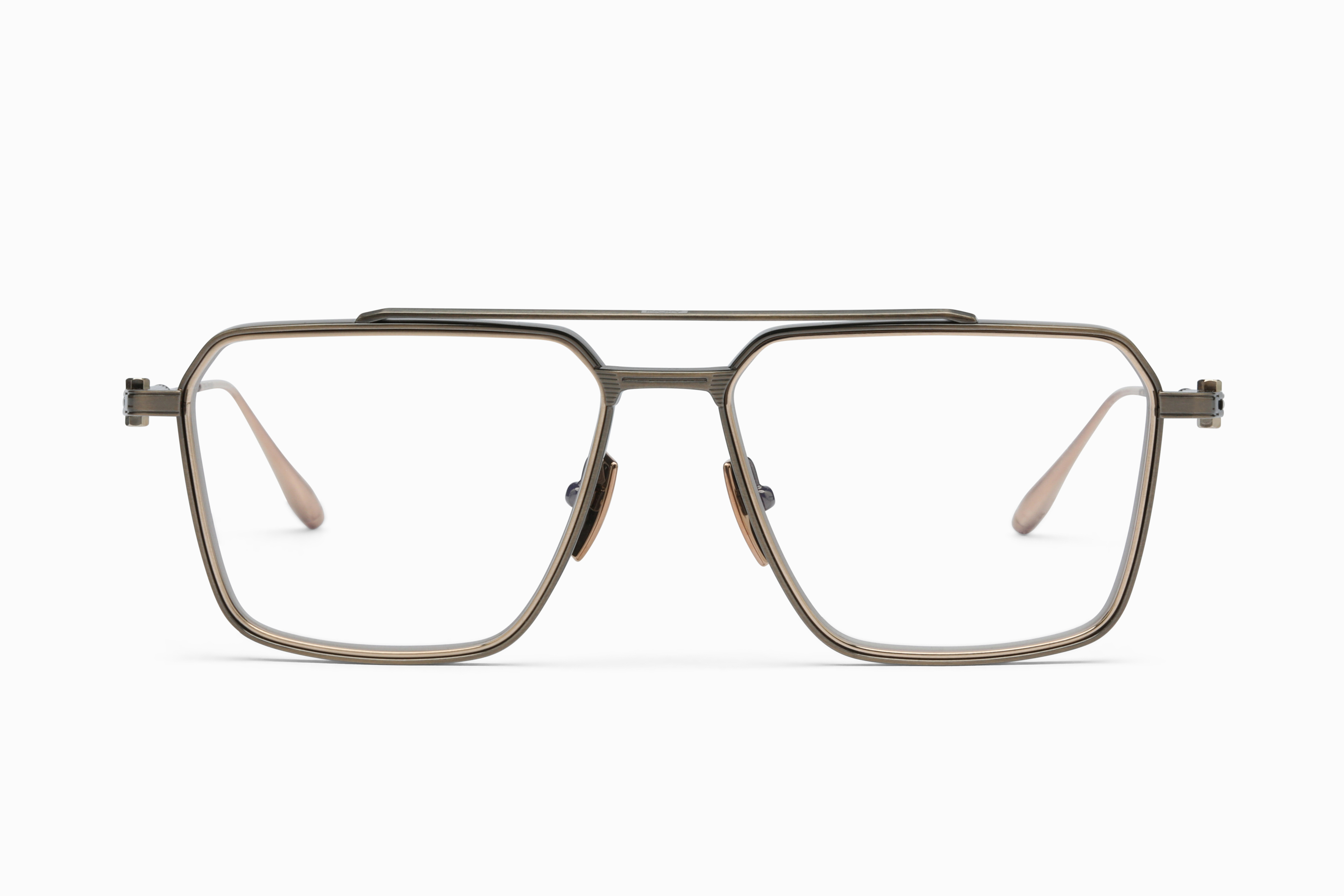 Antique 12k Gold - Brushed 12k Gold- Clear Lenses