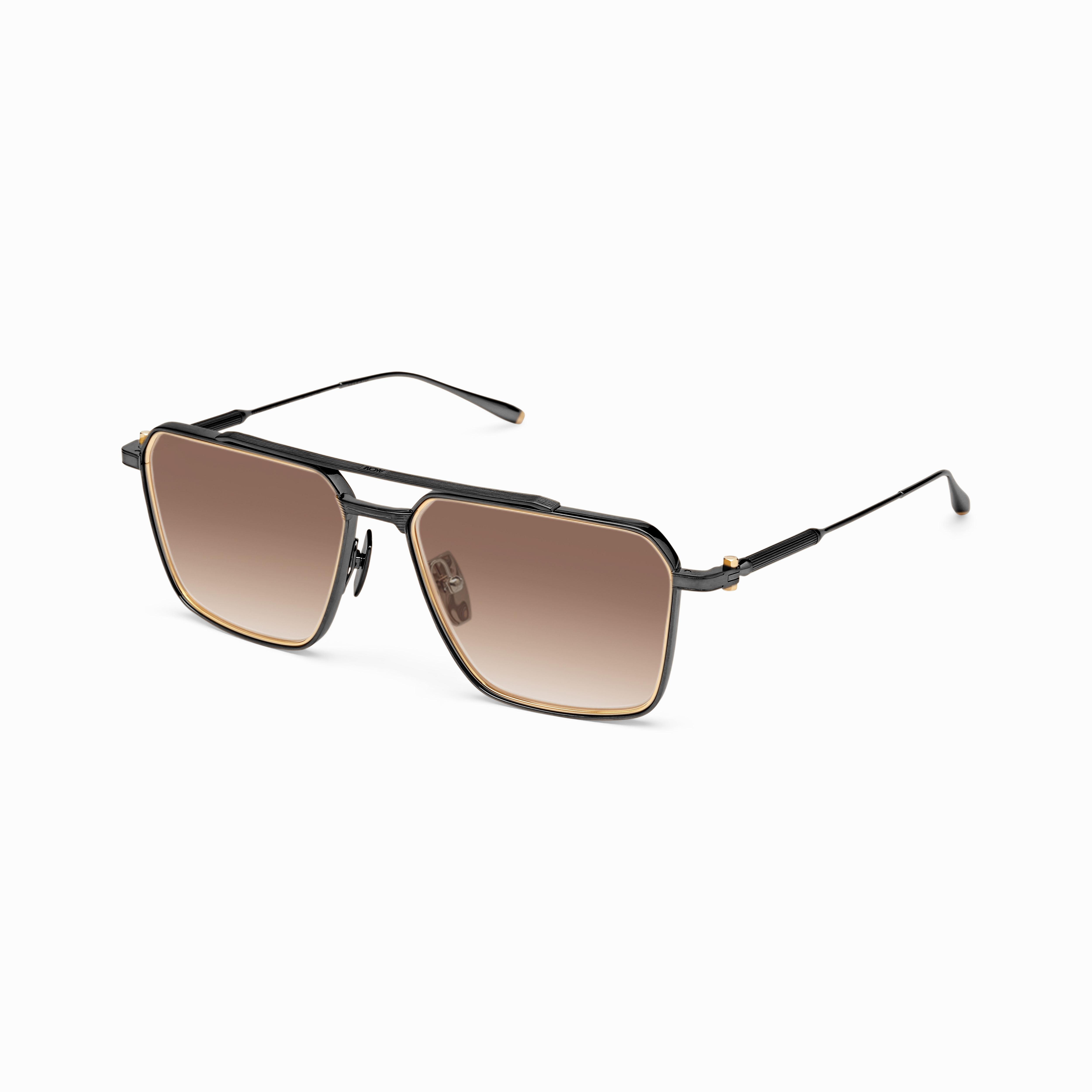 TELESTO / Brushed Black - 12k Gold - Brown to Clear Lenses