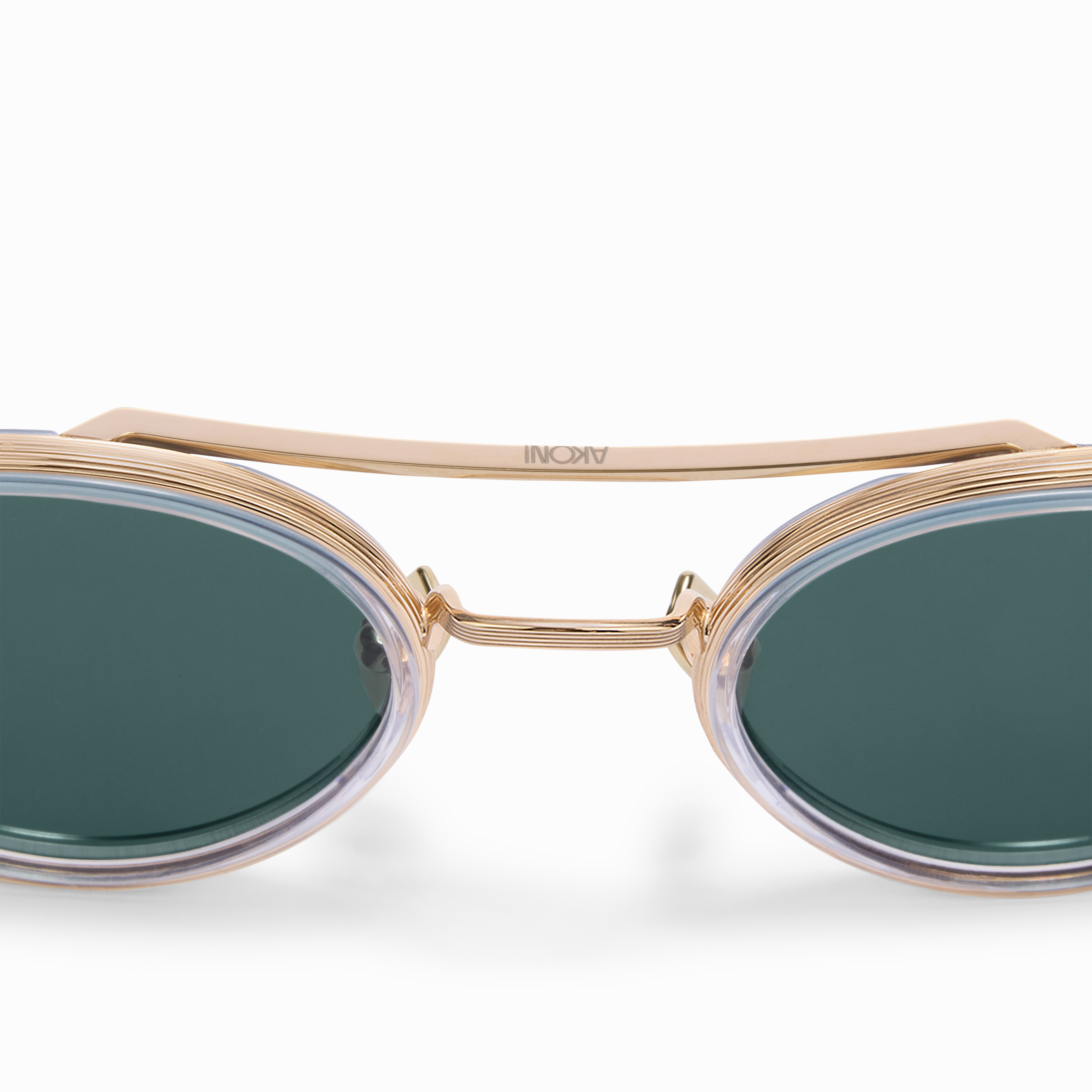 ASTRIA / 12k Gold - Crystal Clear - Deep Emerald Green Lenses