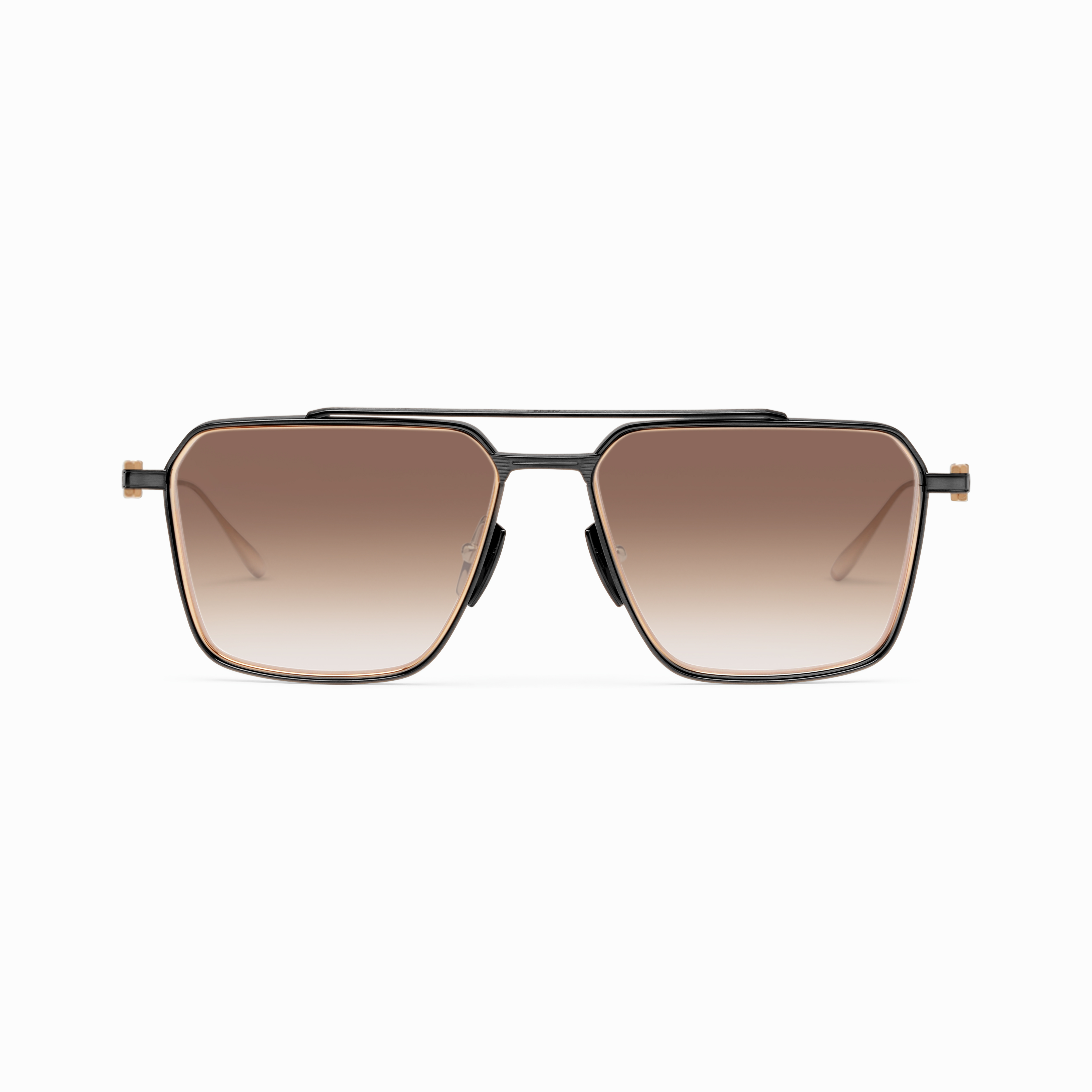 Brushed Black - 12k Gold - Brown to Clear Lenses