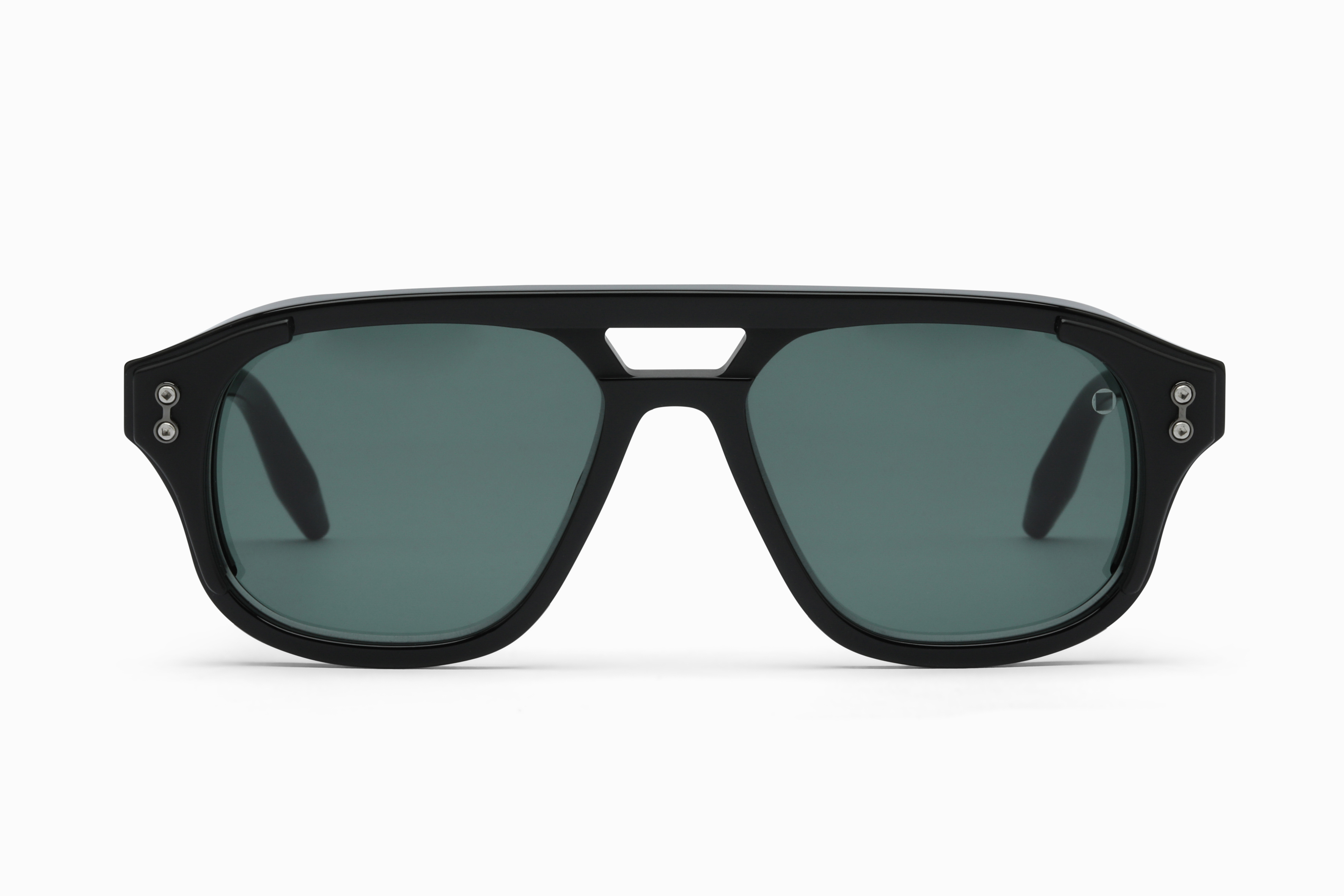 Black w/ Matte Black - Black Rhodium - Deep Emerald Green Lenses