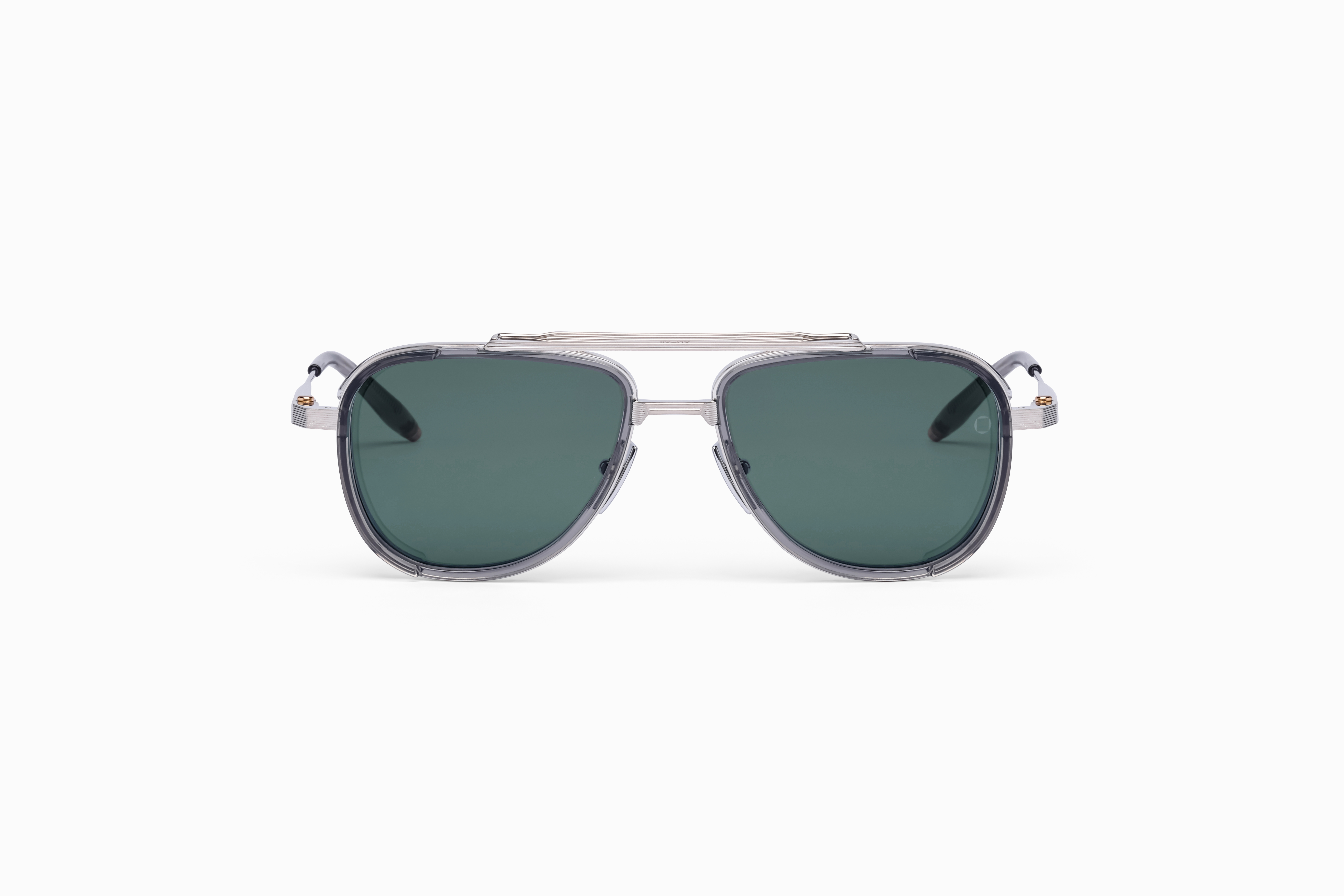 Brushed Shiny Palladium - Crystal Grey - Deep Emerald Green Lenses