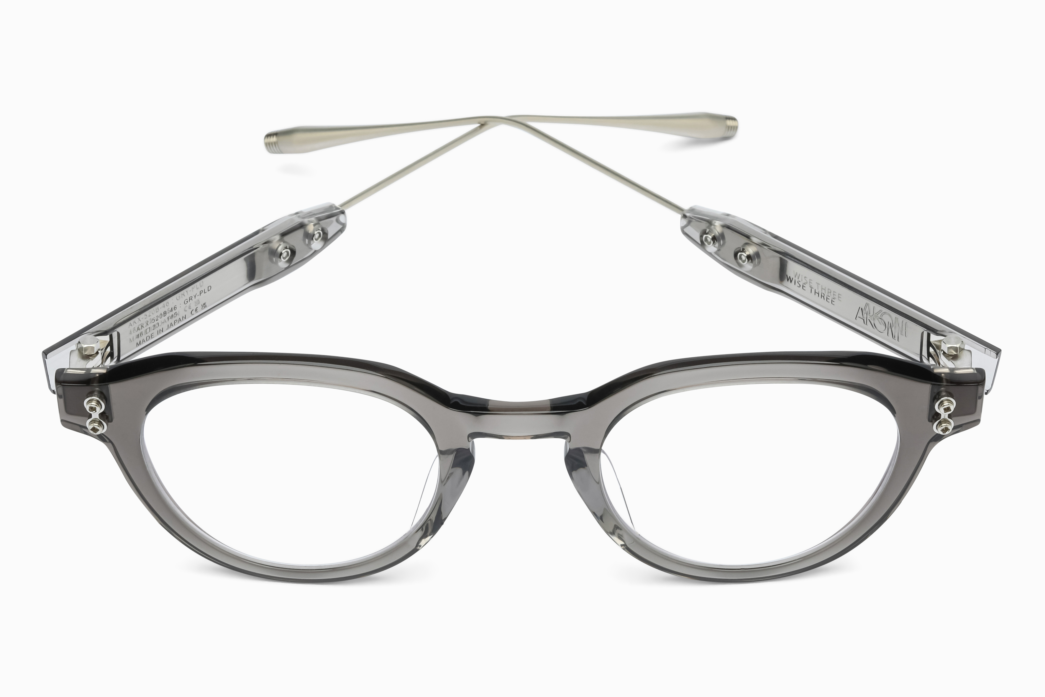 WISE THREE / Crystal Dark Grey - Palladium w/machine Silver - Clear Lenses
