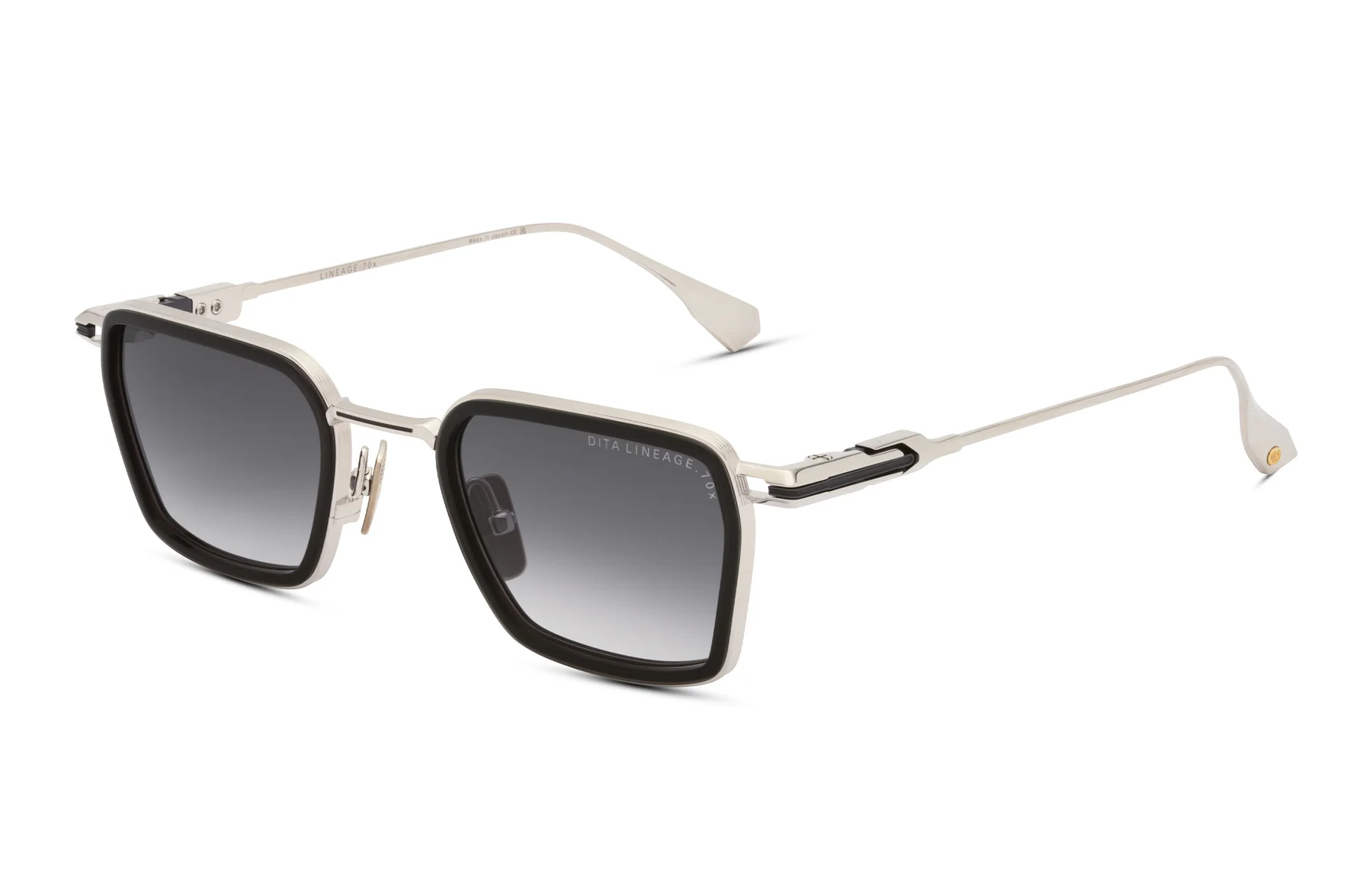 Shiny Silver-Black Glass-Black Iron