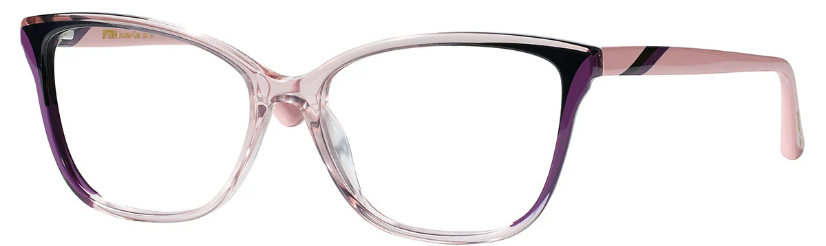 Purple, pink and clear