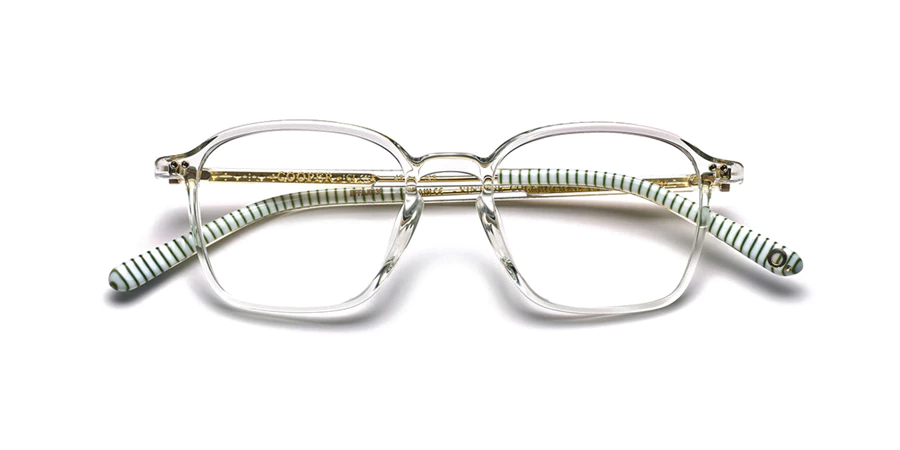 Clear/Green White Stripes