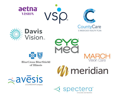 We are in network with nearly all insurance - VSP, EyeMed, Medicaid (CountyCare, BCBS, etc.) & Several Others!
