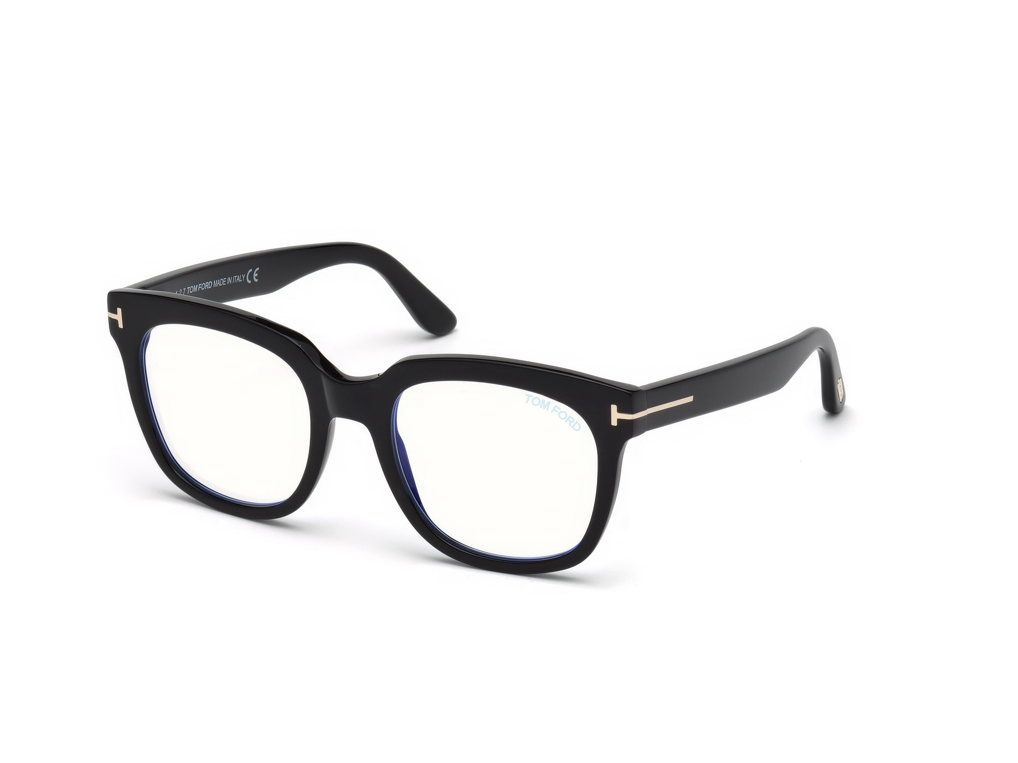 Shiny Black/ Blue Block Lenses