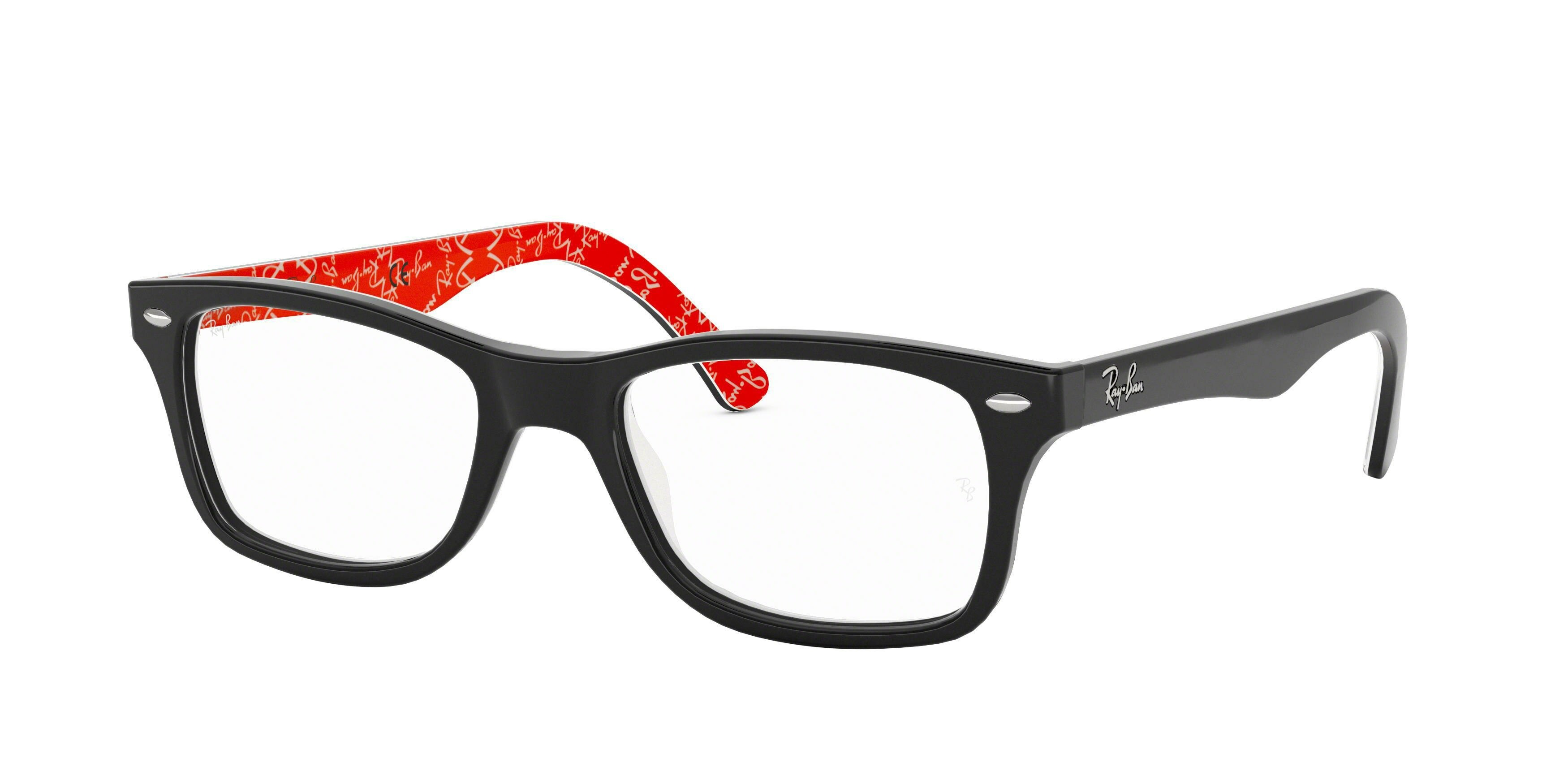 TOP BLACK ON TEXTURE RED
