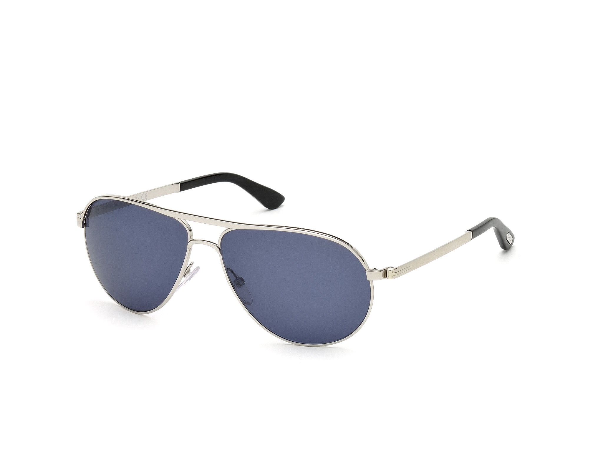 Shiny Rhodium / Blue Lenses