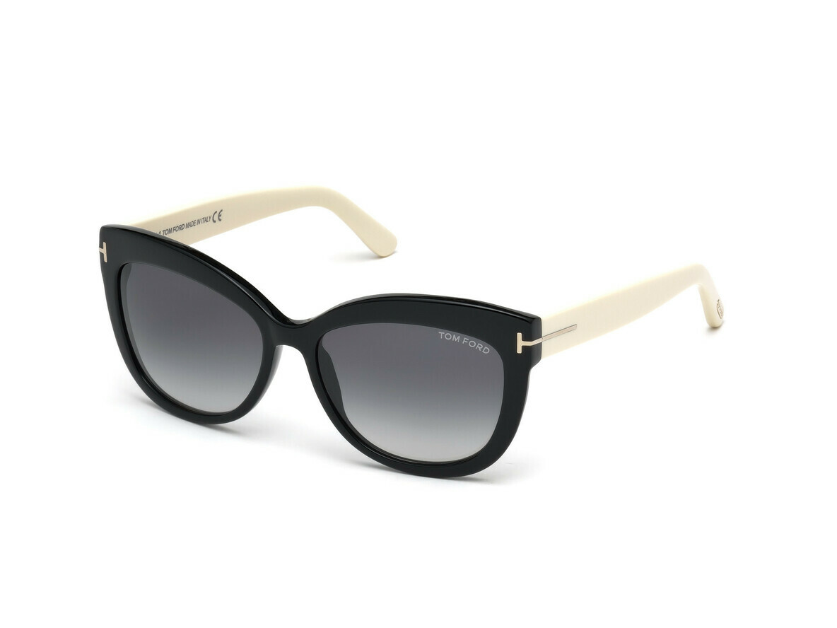 Shiny Black Front, Shiny Ivory Temples / Gradient Smoke Lenses