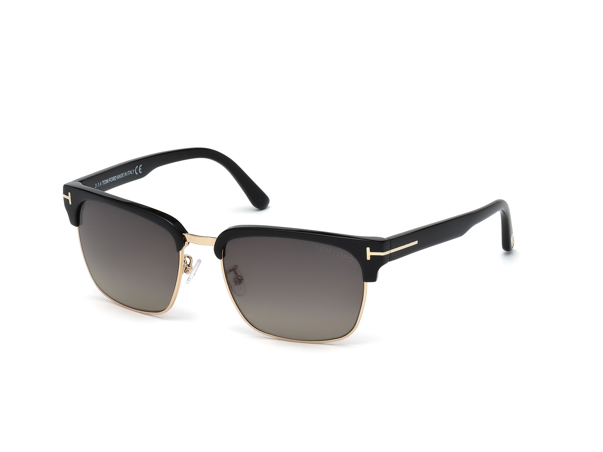 Shiny Black, Rose Gold Metal / Polarized Gradient Grey Lenses