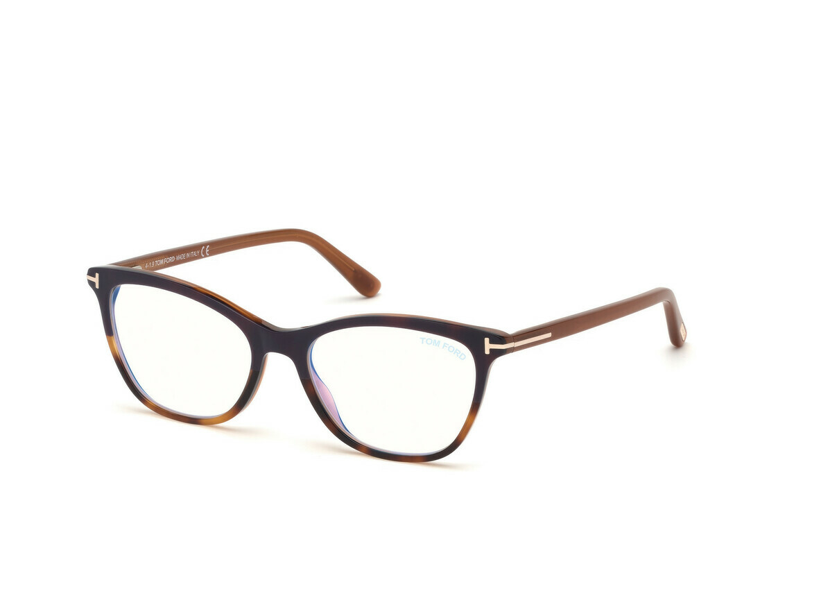 Violet & Red Havana, Light Brown, Rose Gold/ Blue Block Lenses