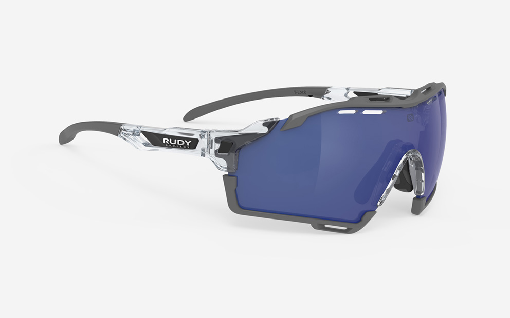 Crystal Gloss Frame with Multilaser Deep Blue Lenses Grey Bumpers