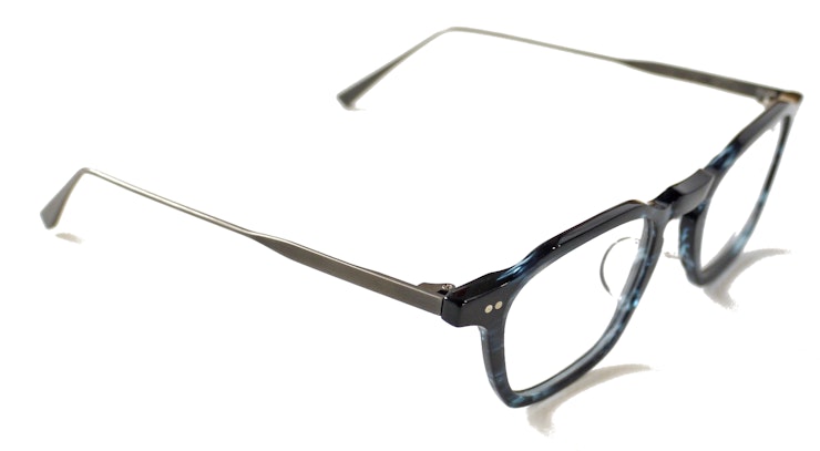 Antoine / C01 Blue Translucent Tortoise / Antique Silver