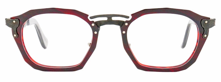 Kabuto / C07 Vintage Deep Red Gold Splash / Blackened Damascus
